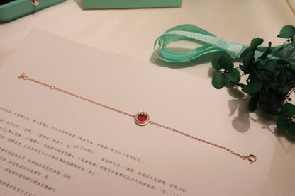 [Spark Jewels]DIAMOND CIRCLE PINK GOLD BRACELET