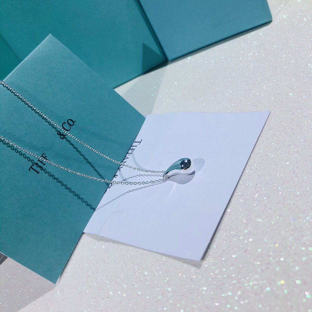 [Spark Jewels]ELSA PERETTI TEARDROP PENDANT STERLING SILVER NECKLACE