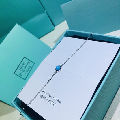 [Spark Jewels]YARD TURQUOISE NECKLACE SILVER