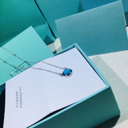 [Spark Jewels]YARD TURQUOISE NECKLACE SILVER