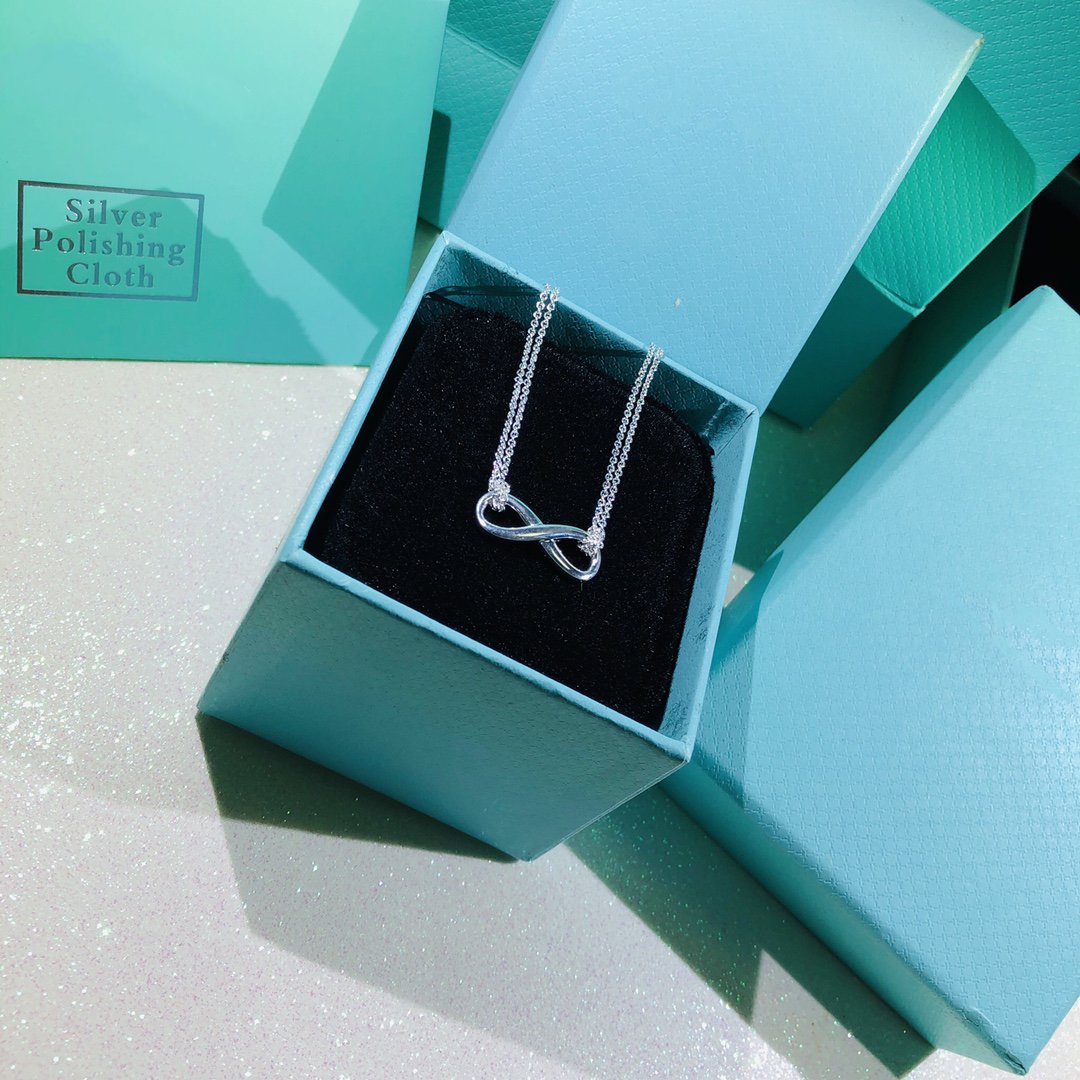 [Spark Jewels]SILVER INFINITY DOUBLE CHAIN NECKLACE