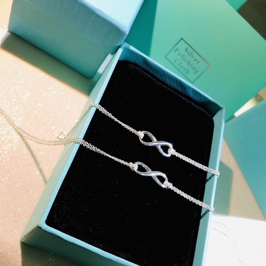 [Spark Jewels]SILVER INFINITY DOUBLE CHAIN NECKLACE