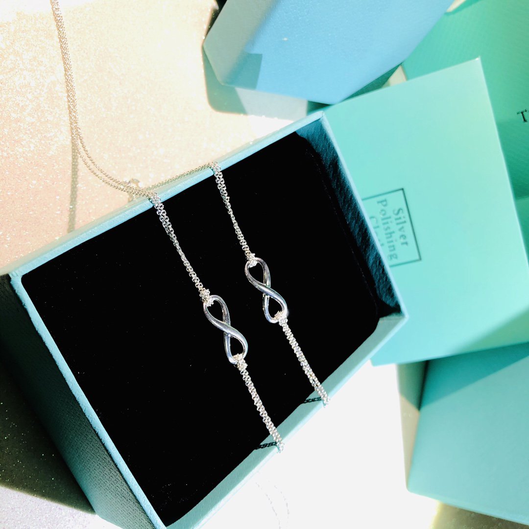 [Spark Jewels]SILVER INFINITY DOUBLE CHAIN NECKLACE