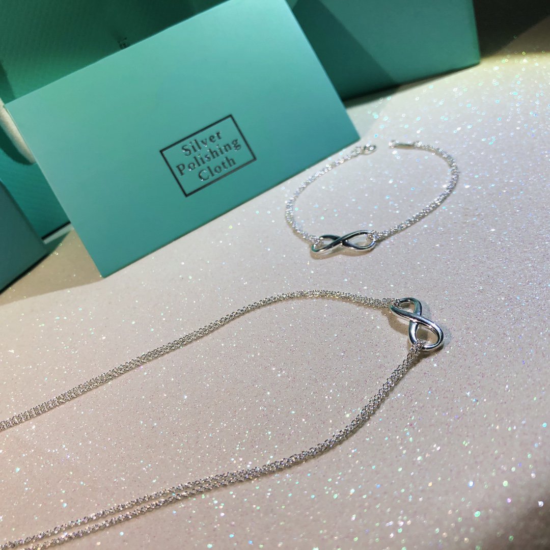 [Spark Jewels]SILVER INFINITY DOUBLE CHAIN NECKLACE