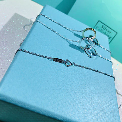 [Spark Jewels]INTERLOCKING CIRCLES PENDANT SMALL NECKLACE