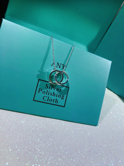 [Spark Jewels]INTERLOCKING CIRCLES PENDANT SMALL NECKLACE