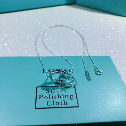 [Spark Jewels]INTERLOCKING CIRCLES PENDANT SMALL NECKLACE