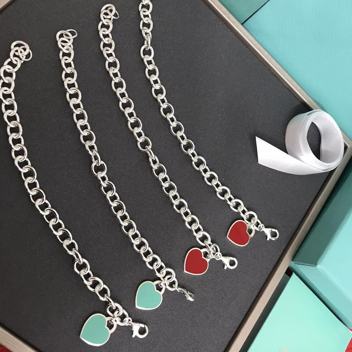 [Spark Jewels]HEART TAG BRACELET SILVER MEDIUM
