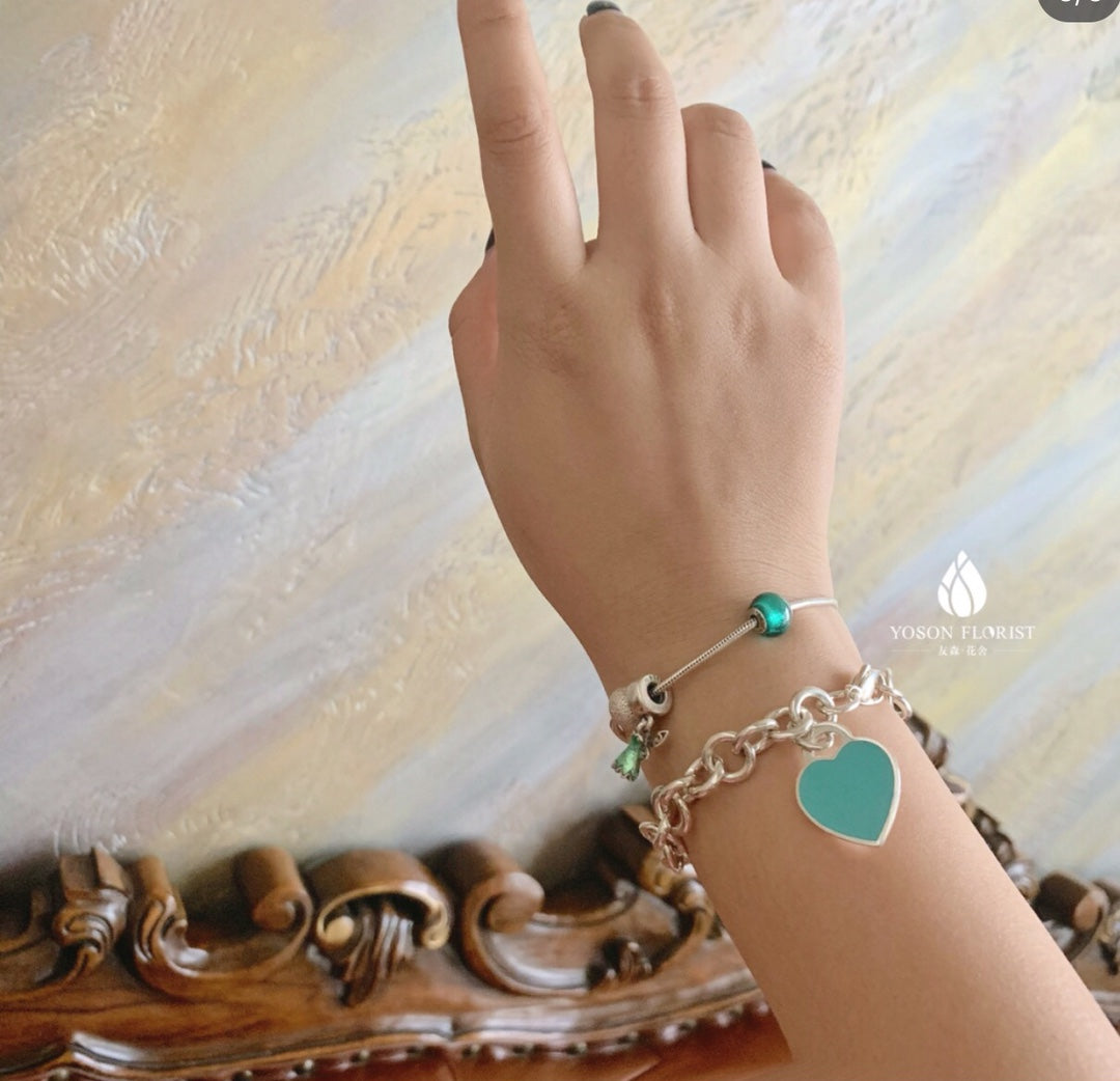 [Spark Jewels]HEART TAG BRACELET SILVER MEDIUM