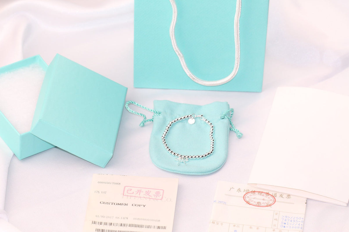 [Spark Jewels]STERLING SILVER BOW BEAD BRACELET