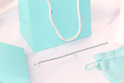 [Spark Jewels]STERLING SILVER BOW BEAD BRACELET