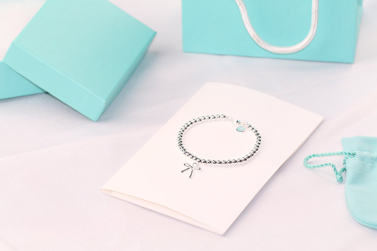 [Spark Jewels]STERLING SILVER BOW BEAD BRACELET