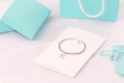 [Spark Jewels]STERLING SILVER BOW BEAD BRACELET