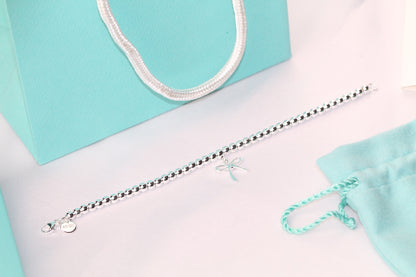 [Spark Jewels]STERLING SILVER BOW BEAD BRACELET