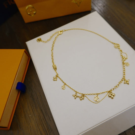 [⭐Aura]BLOOMING SUPPLE NECKLACE BRASS