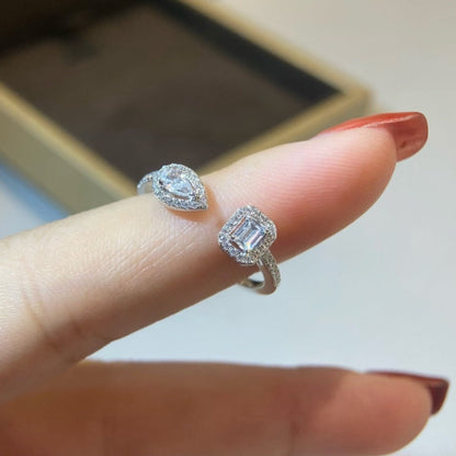 [⭐Aura]MY TWIN TOI & MOI SILVER DIAMOND RING