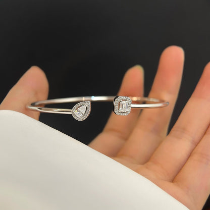 [⭐Aura]JONC FLEX MY TWIN TOI & MOI SILVER DIAMOND BRACELET