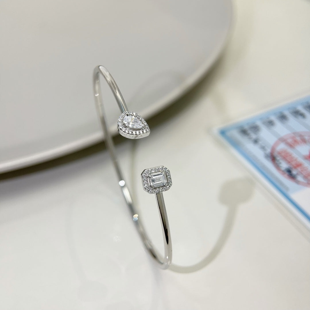 [⭐Aura]JONC FLEX MY TWIN TOI & MOI SILVER DIAMOND BRACELET