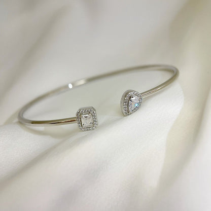 [⭐Aura]JONC FLEX MY TWIN TOI & MOI SILVER DIAMOND BRACELET