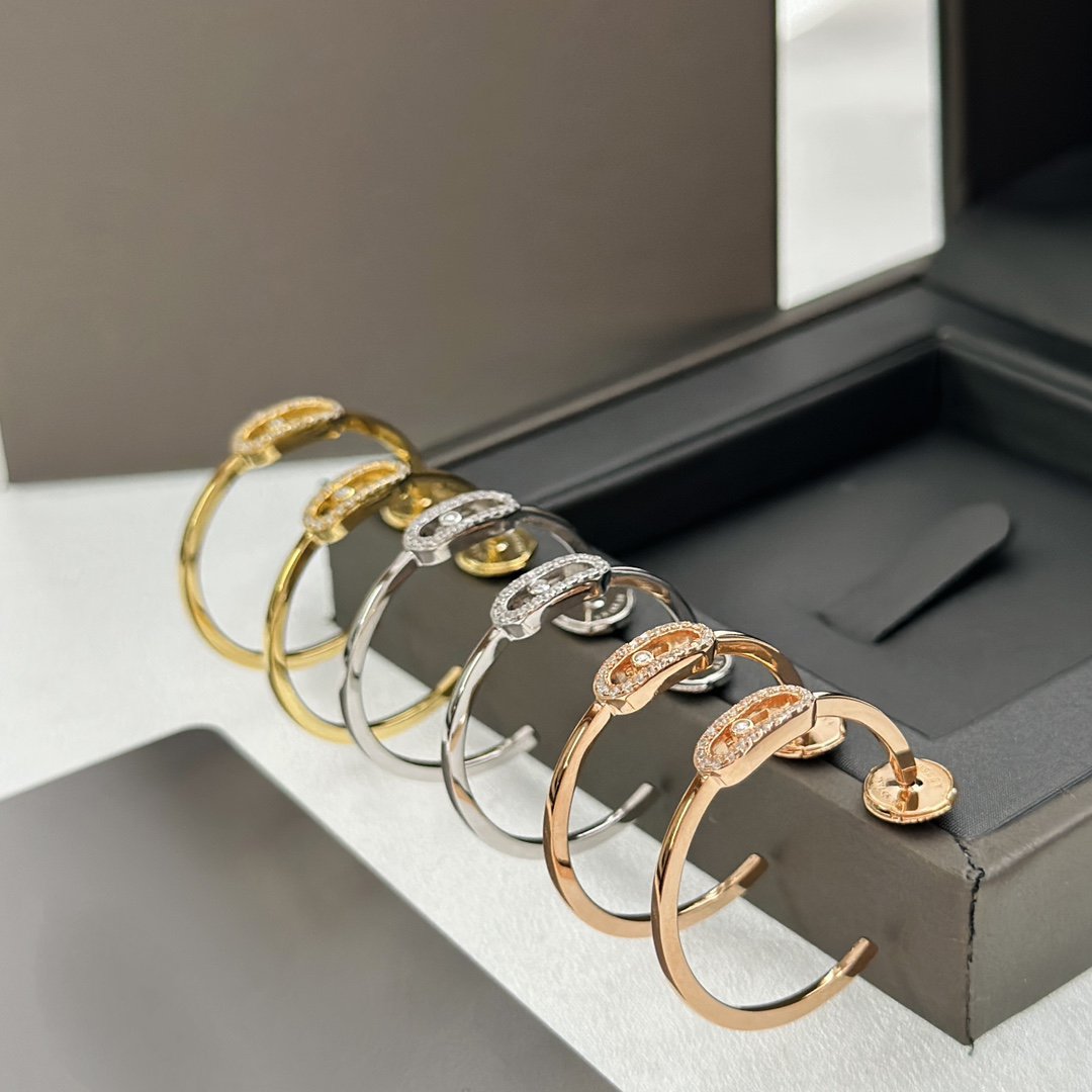 [⭐Aura]CREOLES MOVE UNO PM DIAMOND EARRINGS