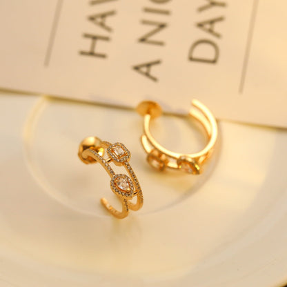 [⭐Aura]CREOLES MY TWIN 2 RANGS SILVER DIAMOND EARRINGS