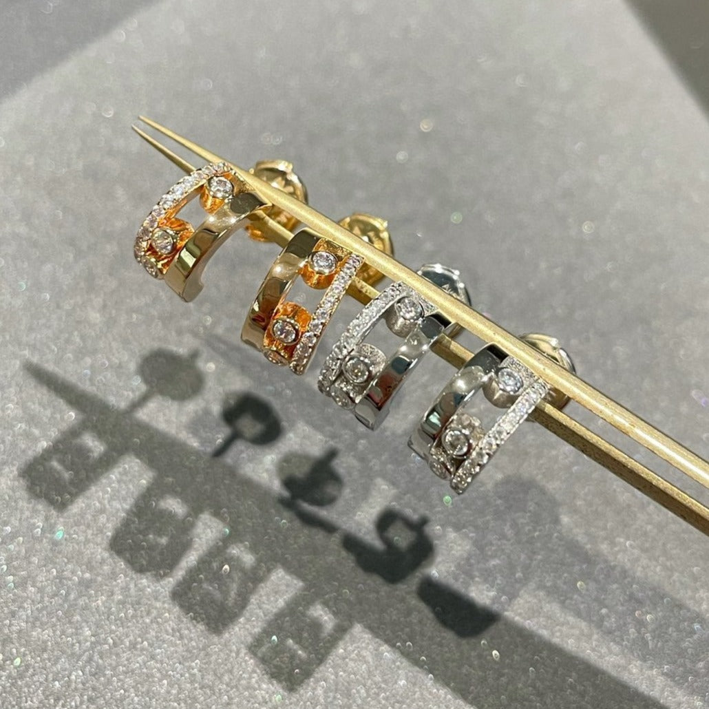 [⭐Aura]MOVE ROMANE EARRINGS DIAMOND