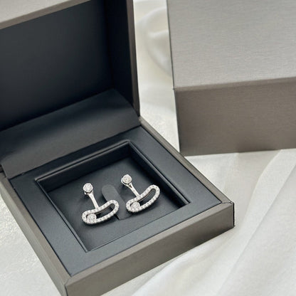 [⭐Aura]MOVE UNO SILVER DIAMOND EARRINGS