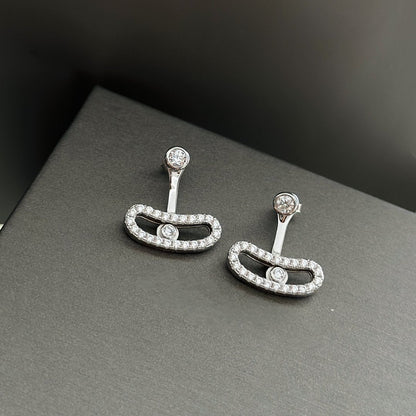 [⭐Aura]MOVE UNO SILVER DIAMOND EARRINGS