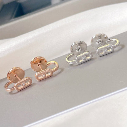 [⭐Aura]CREOLES MOVE UNO MINI 1 DIAMOND EARRINGS