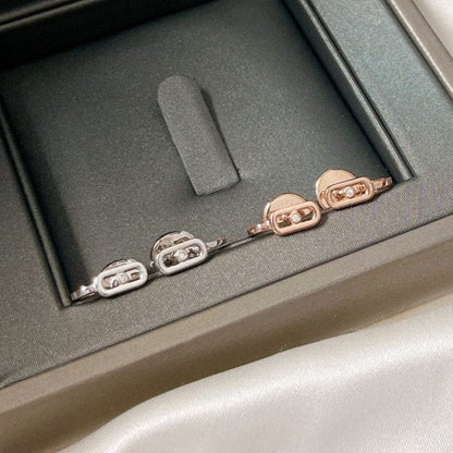 [⭐Aura]CREOLES MOVE UNO MINI 1 DIAMOND EARRINGS