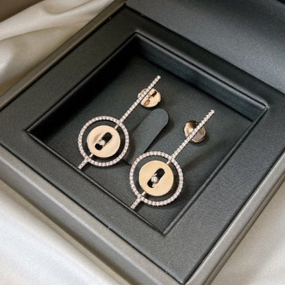 [⭐Aura]Demo MOVE ARROW PINK GOLD DIAMOND EARRINGS