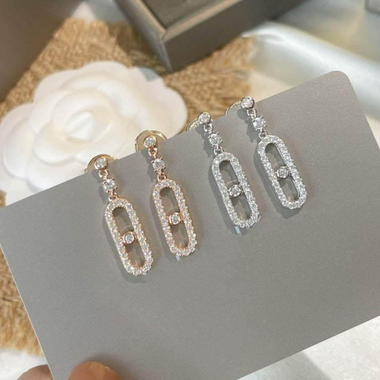 [⭐Aura]DORMEUSES MOVE UNO DIAMOND EARRINGS
