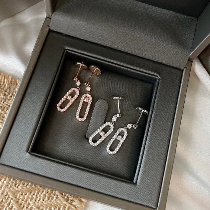 [⭐Aura]DORMEUSES MOVE UNO DIAMOND EARRINGS