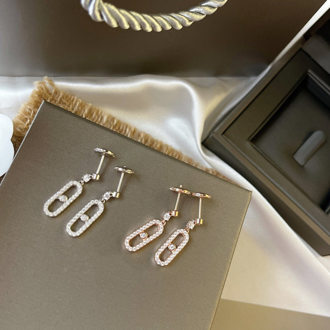 [⭐Aura]DORMEUSES MOVE UNO DIAMOND EARRINGS