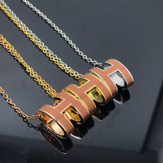 [⭐Aura]H NECKLACE BROWN