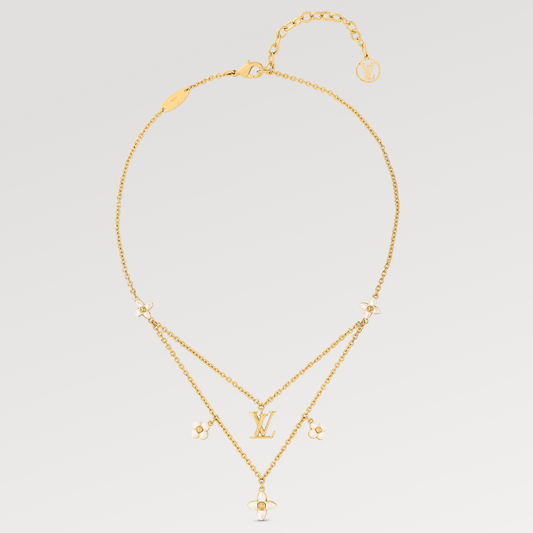 [⭐Aura]FLOWERGRAM GOLD MOP DOUBLE ROW NECKLACE