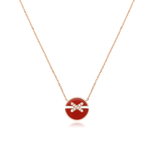 [⭐Aura]JEUX DE ROSE GOLD DIAMOND NECKLACE
