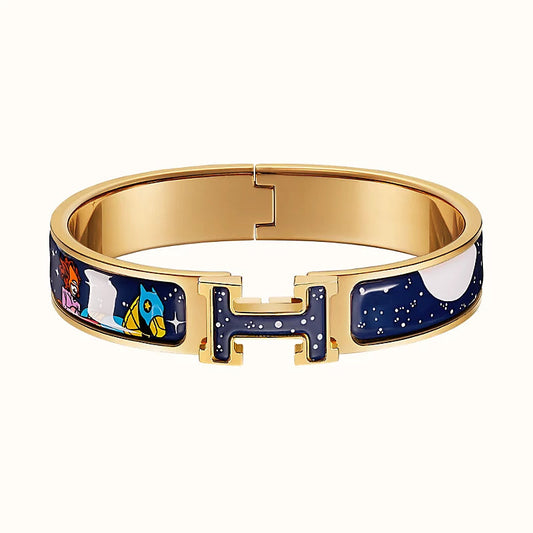 [⭐Aura]H STAR AND MOON BRACELET 12MM