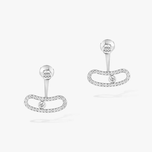 [⭐Aura]MOVE UNO SILVER DIAMOND EARRINGS