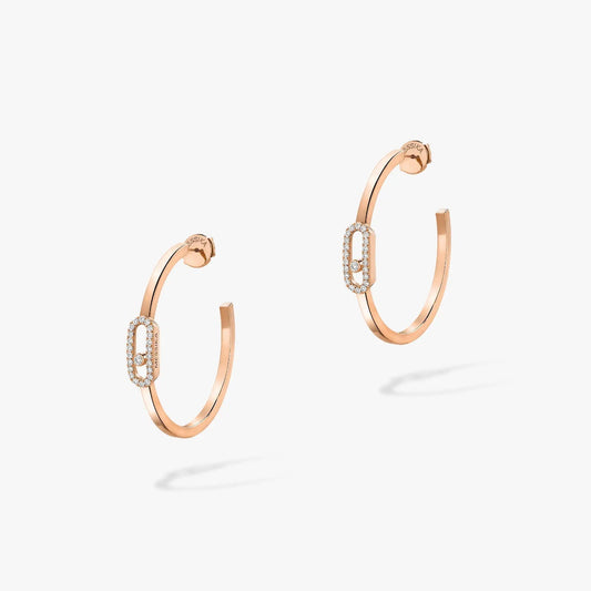 [⭐Aura]CREOLES MOVE UNO PM DIAMOND EARRINGS