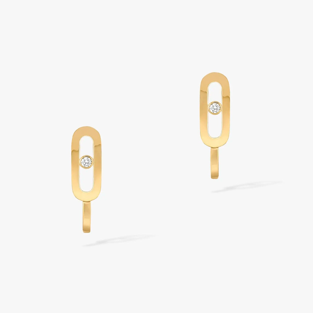 [⭐Aura]CREOLES MOVE UNO MINI 1 DIAMOND EARRINGS