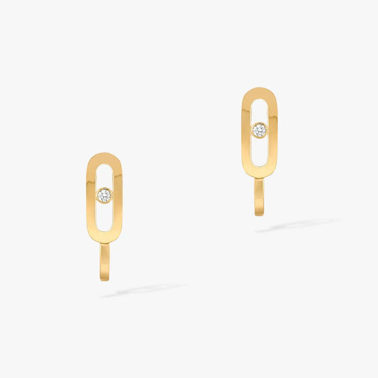 [⭐Aura]CREOLES MOVE UNO MINI 1 DIAMOND EARRINGS
