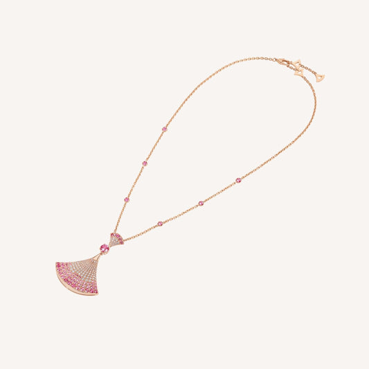 [⭐Aura]DREAM NECKLACK DIAMOND PINK GOLD
