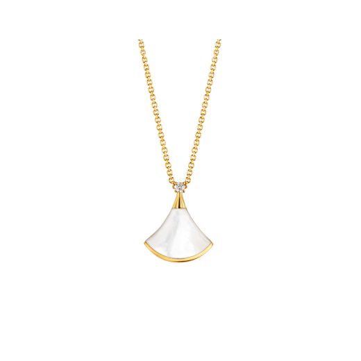 [⭐Aura]DREAM NECKLACE WHITE MOP GOLD 1 DIAMOND