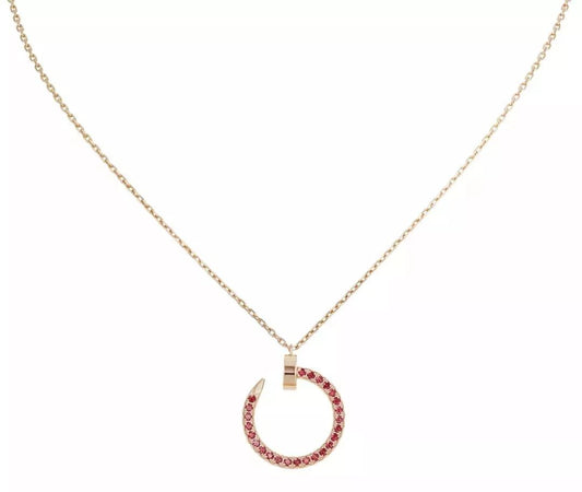 [⭐Aura]JUSTE NECKLACE GOLD RED DIAMONDS