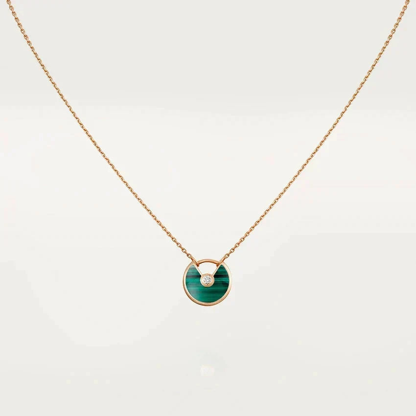 [⭐Spark]AMULETTE ROSE GOLD MALACHITE NECKLACE