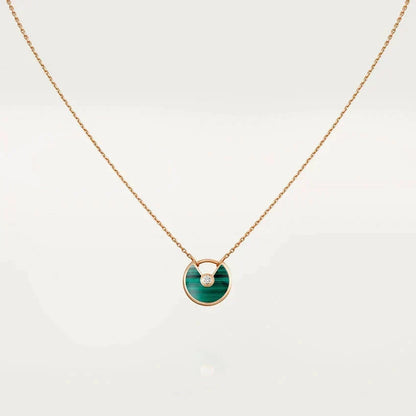 [⭐Spark]AMULETTE ROSE GOLD MALACHITE NECKLACE