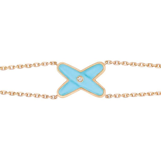 [⭐Aura]JEUX BRACELET TURQUOISE PINK GOLD 1 DIAMOND