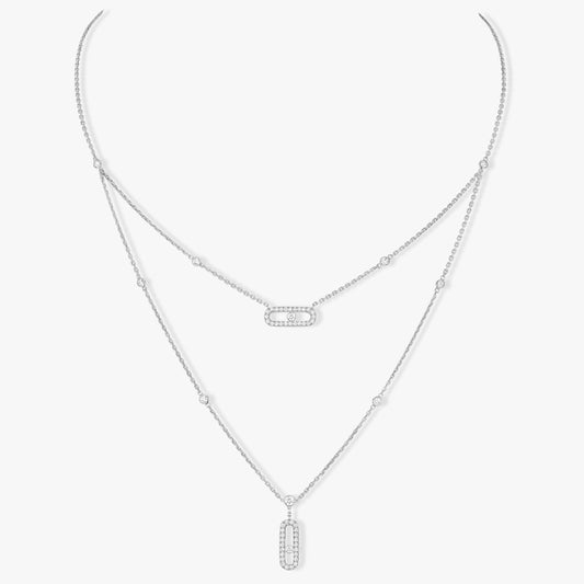 [⭐Aura]MOVE 2 ROW DIAMOND NECKLACE