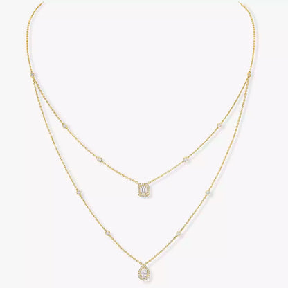 [⭐Aura]Diamond Necklace My Twin 2 Rows